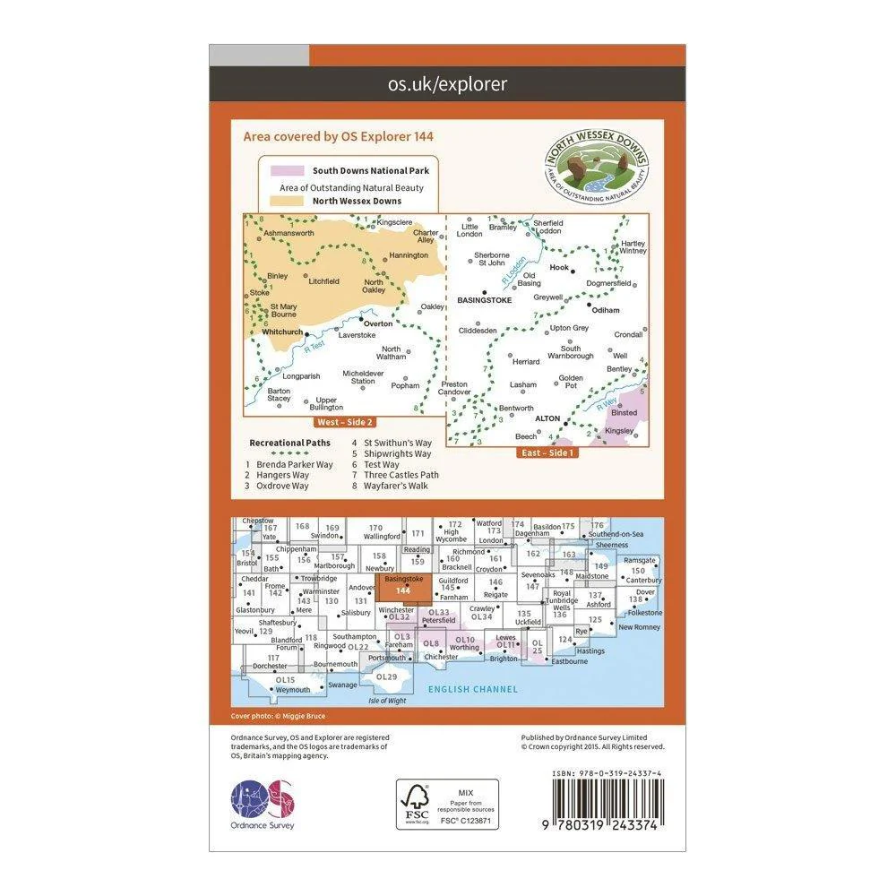 Explorer 144 Basingstoke, Alton & Whitchurch Map With Digital Version - Image 2