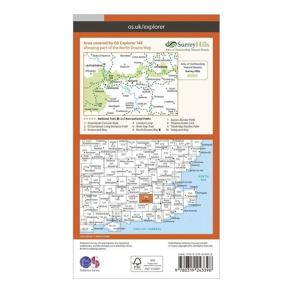 Explorer 146 Dorking, Box Hill & Reigate Map With Digital Version - Image 2