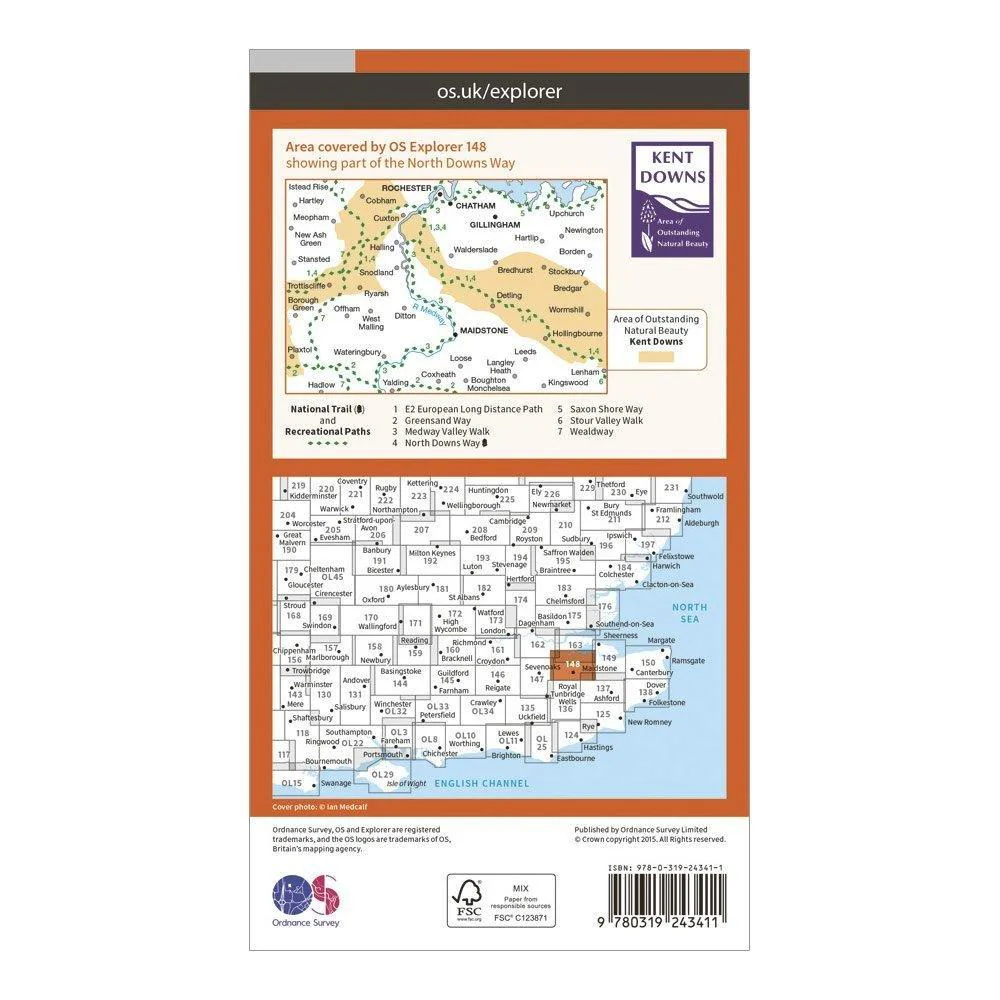 Explorer 148 Maidstone & The Medway Towns Map With Digital Version - Image 2