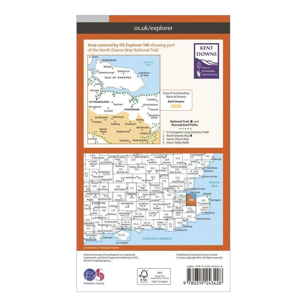 Explorer 149 Sittingbourne & Faversham Map With Digital Version - Image 2