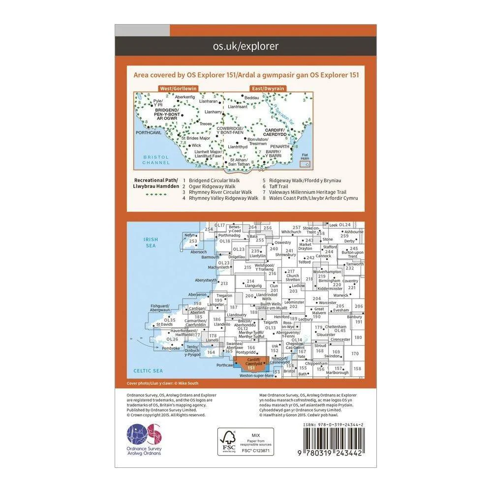 Explorer 151 Cardiff & Bridgend Map With Digital Version - Image 2