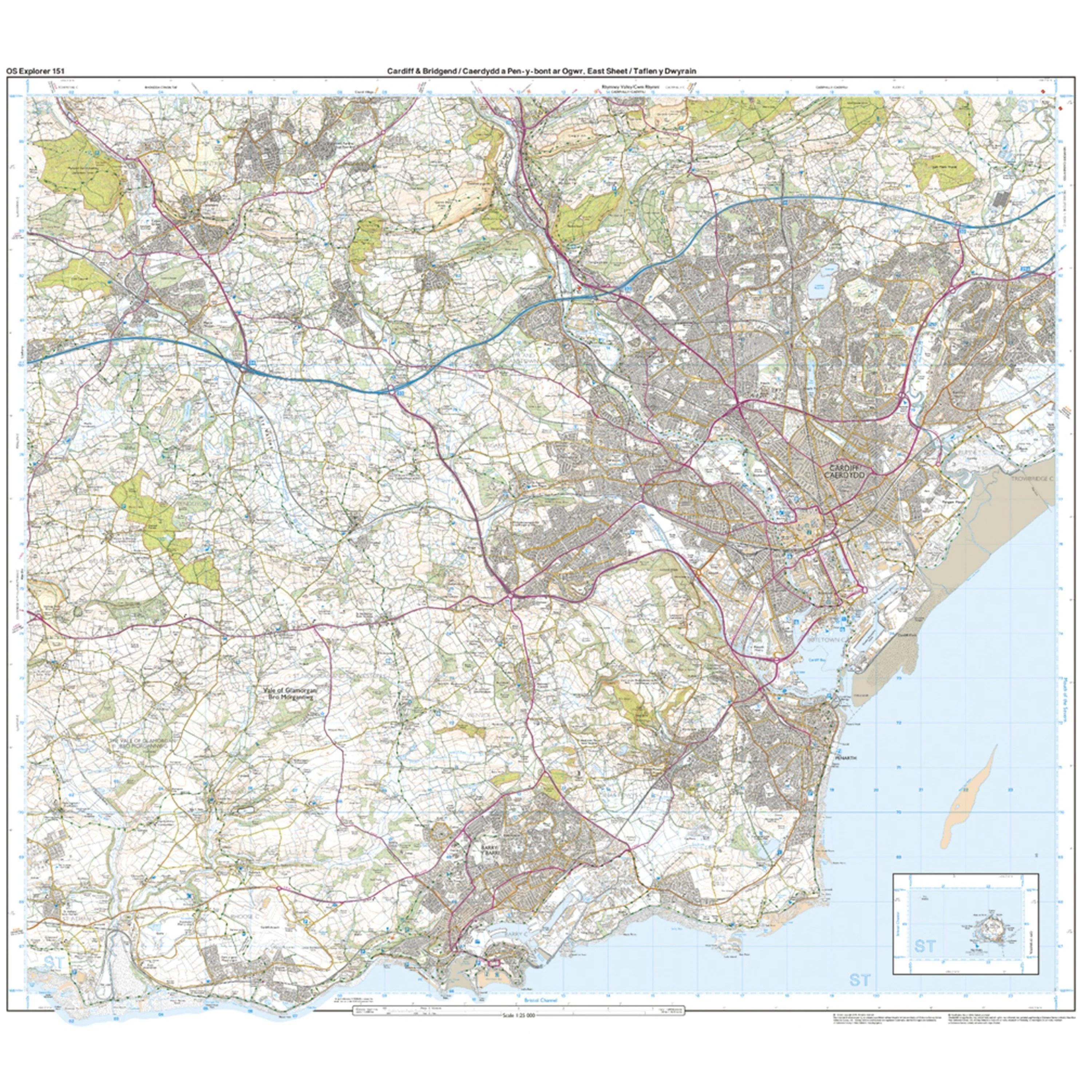 Explorer 151 Cardiff & Bridgend Map With Digital Version - Image 3