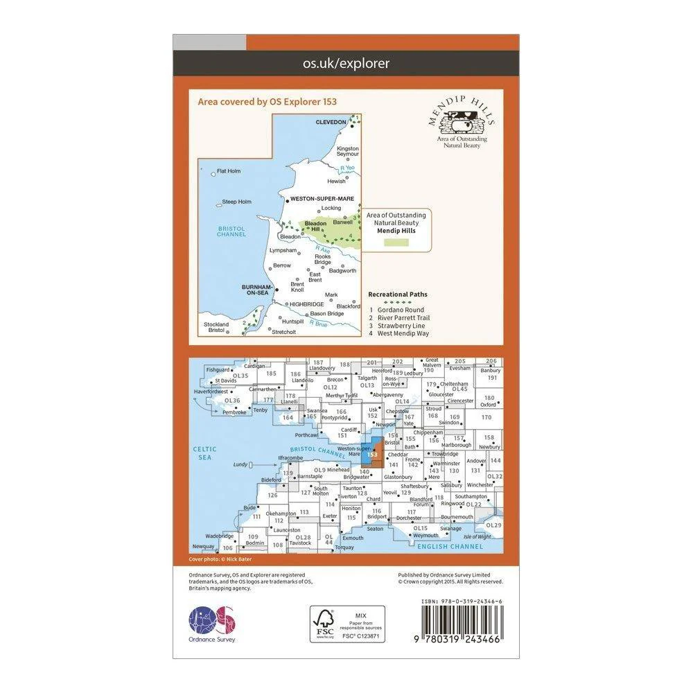 Explorer 153 Weston-Super-Mare & Bleadon Hill Map With Digital Version - Image 2