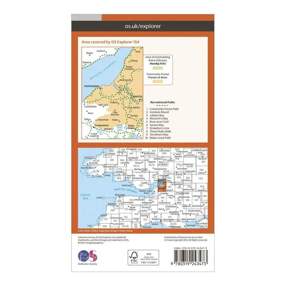 Explorer 154 Bristol West & Portishead Map With Digital Version - Image 2
