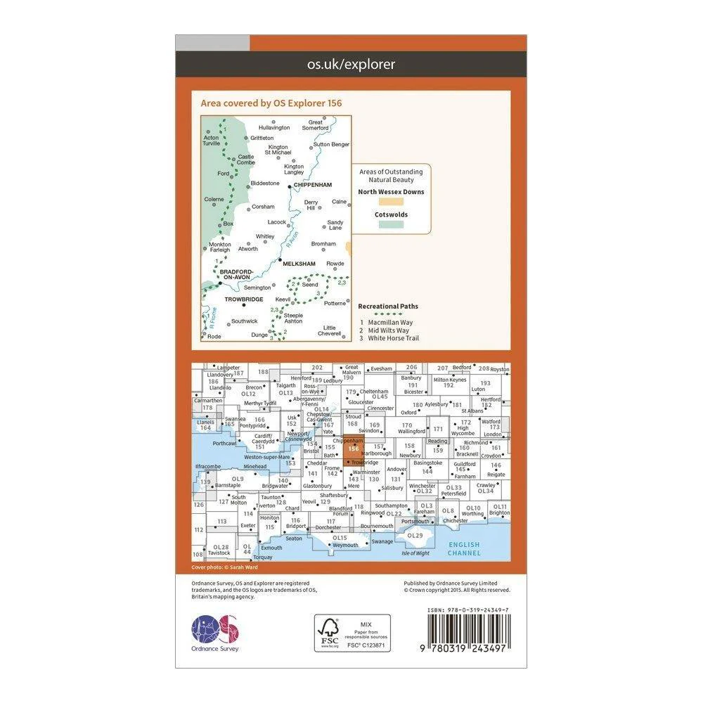 Explorer 156 Chippenham & Bradford-on-Avon Map With Digital Version - Image 2