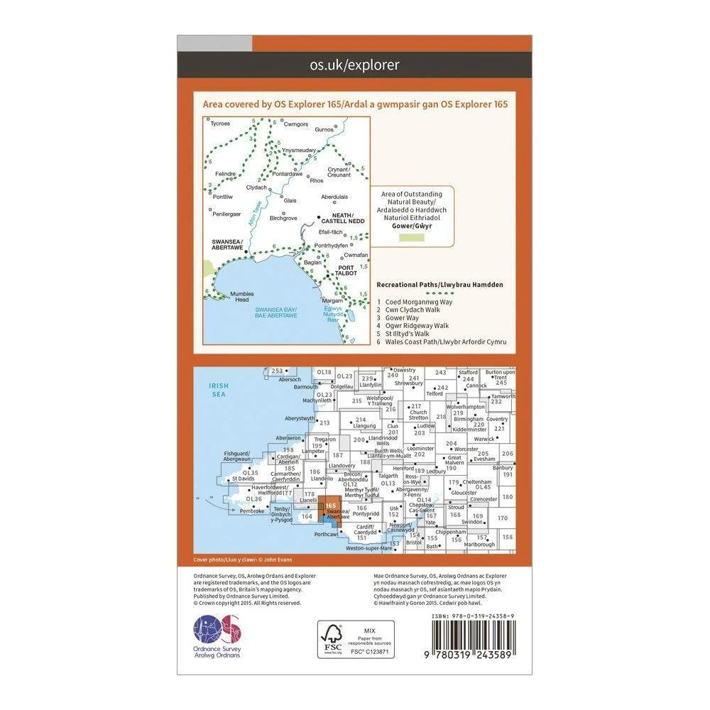 Explorer 165 Swansea, Neath & Port Talbot Map With Digital Version - Image 2