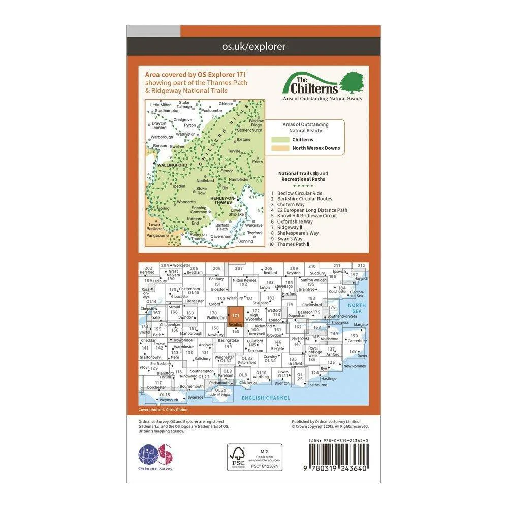 Explorer 171 Chiltern Hills West, Henley-on-Thames & Wallingford Map With Digital Version - Image 2