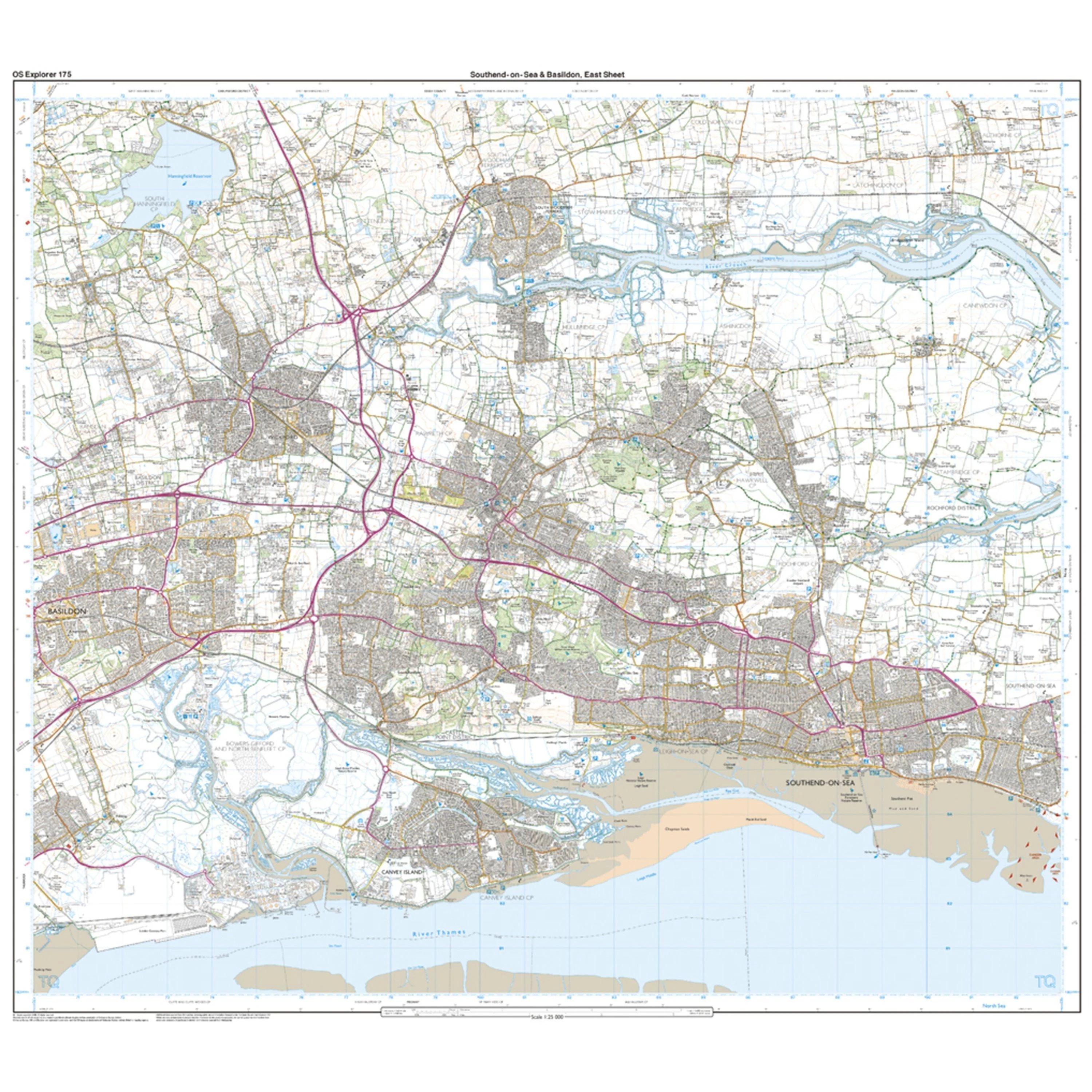 Explorer 175 Southend-on-Sea & Basildon Map With Digital Version - Image 3