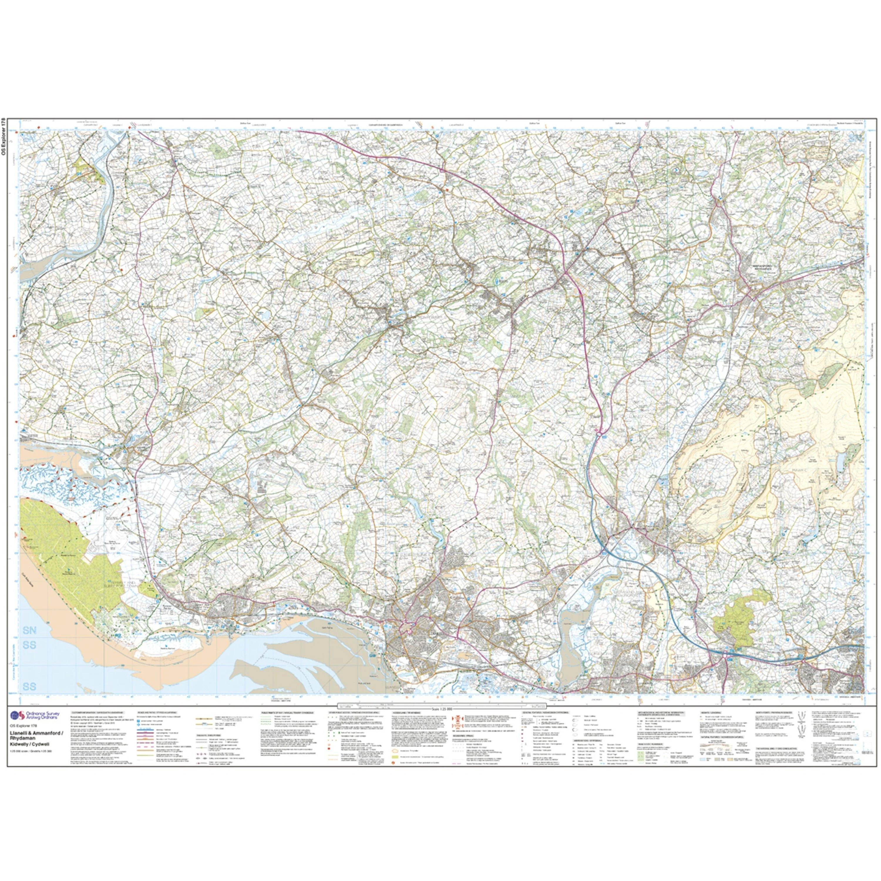 Explorer 178 Llanelli & Ammanford Map With Digital Version - Image 3