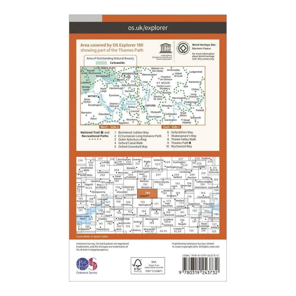 Explorer 180 Oxford, Witney & Woodstock Map With Digital Version - Image 2