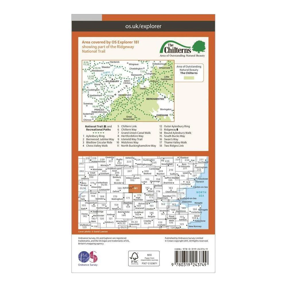 Explorer 181 Chiltern Hills North Map With Digital Version - Image 2