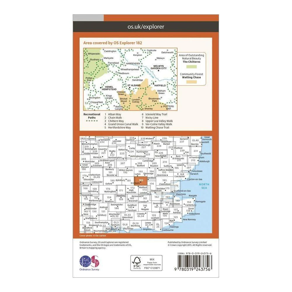 Explorer 182 St Albans & Hatfield Map With Digital Version - Image 2
