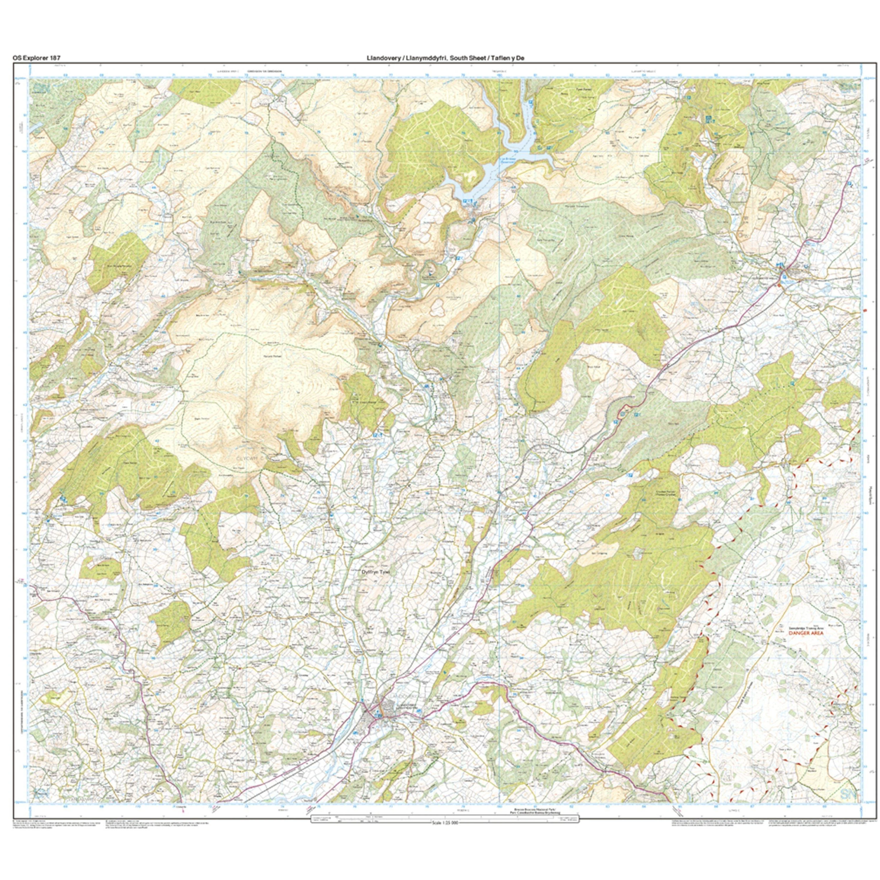 Explorer 187 Llandovery, Llanwrtyd Wells & Lyn Brianne Map With Digital Version - Image 4