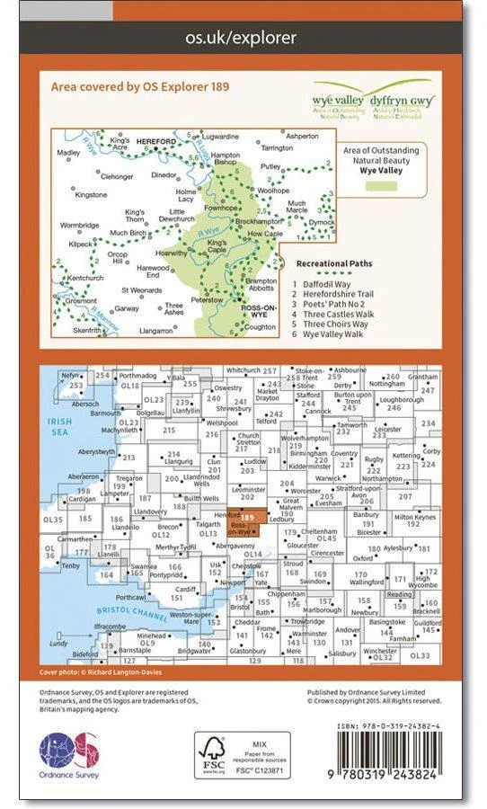 Explorer 189 Hereford & Ross-on-Wye Map With Digital Version - Image 2