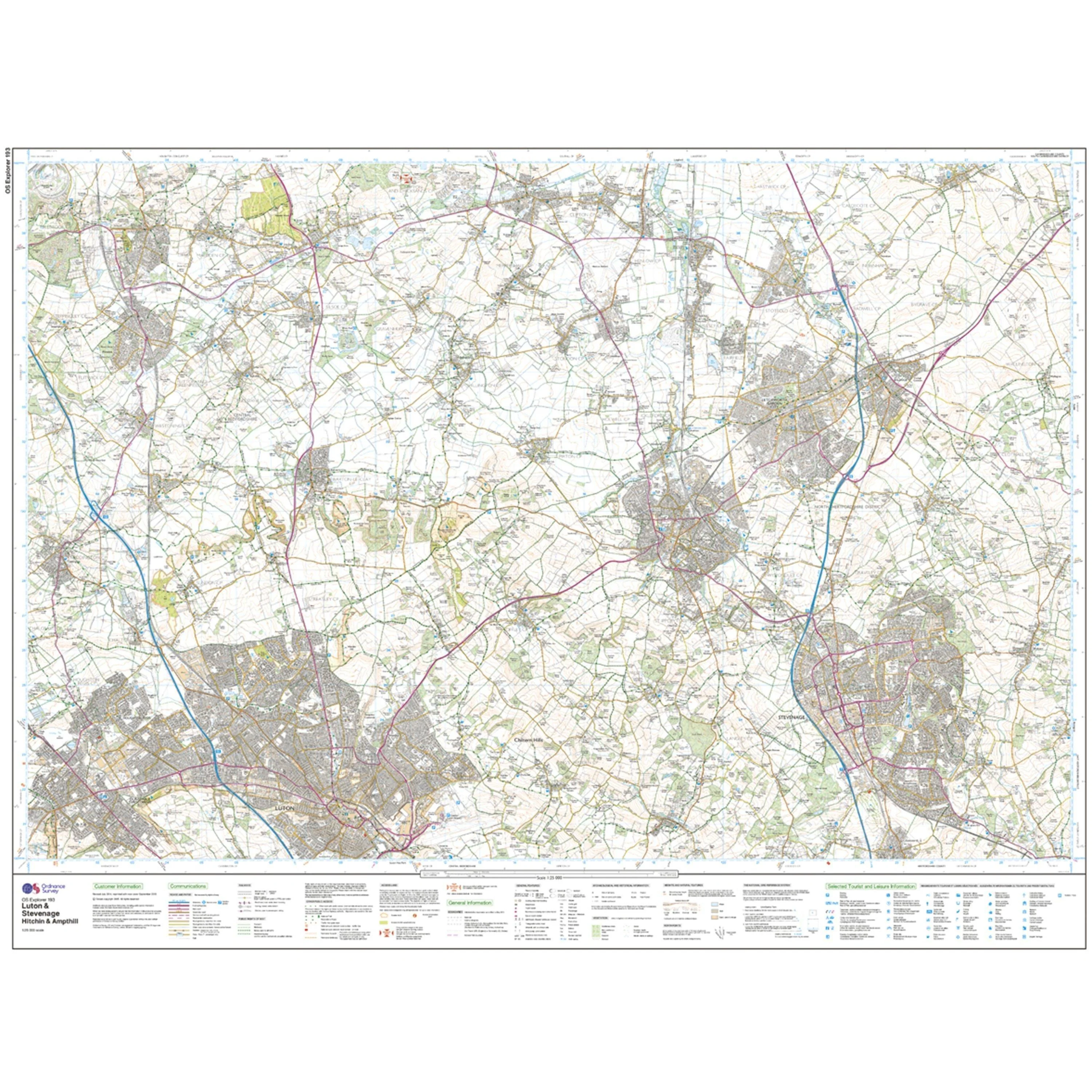 Explorer 193 Luton & Stevenage, Hitchin & Ampthill Map With Digital Version - Image 3