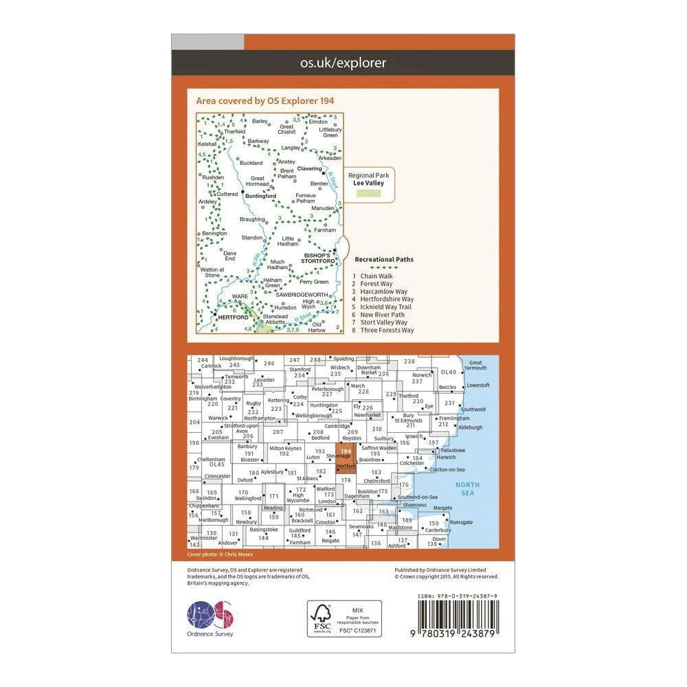 Explorer 194 Hertford & Bishop’s Stortford Map With Digital Version - Image 2