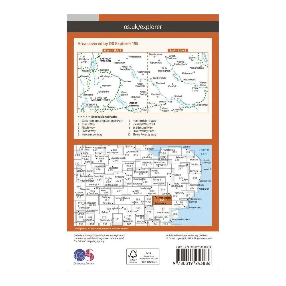 Explorer 195 Braintree & Saffron Walden Map With Digital Version - Image 2