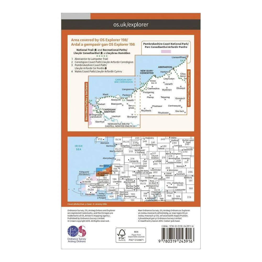 Explorer 198 Cardigan  New Quay Aberaeron Map With Digital Version - Image 2