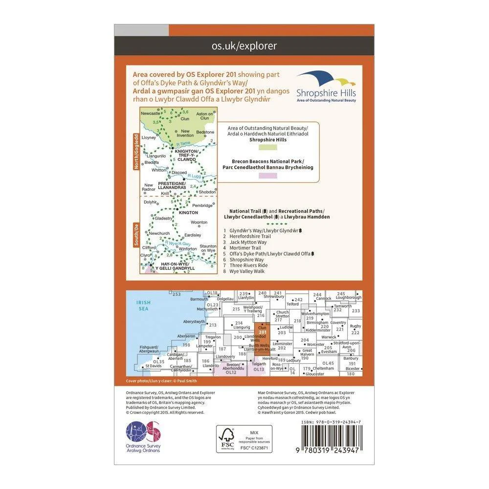 Explorer 201 Knighton & Presteigne Map With Digital Version - Image 2