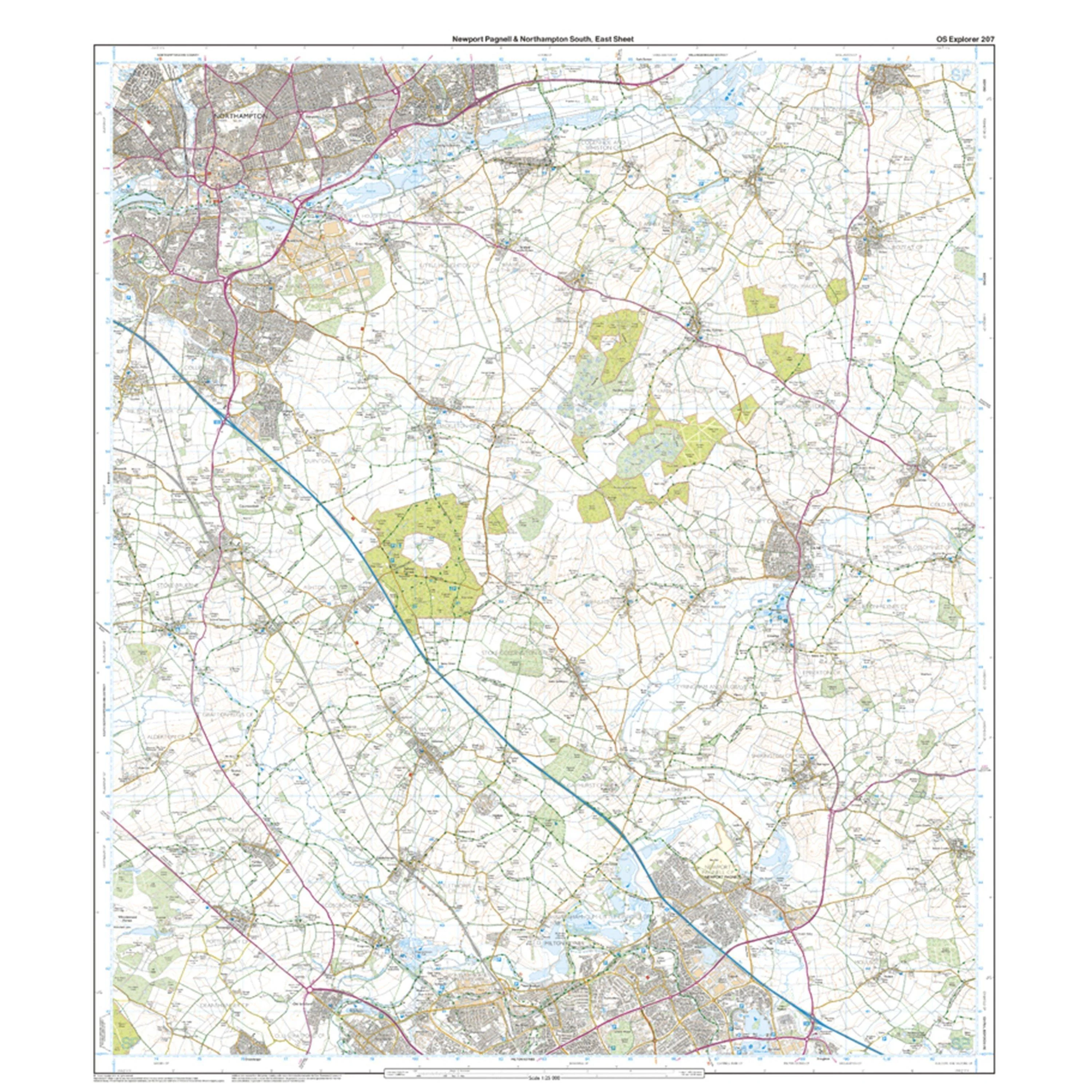 Explorer 207 Newport Pagnell & Northampton South Map With Digital Version - Image 3
