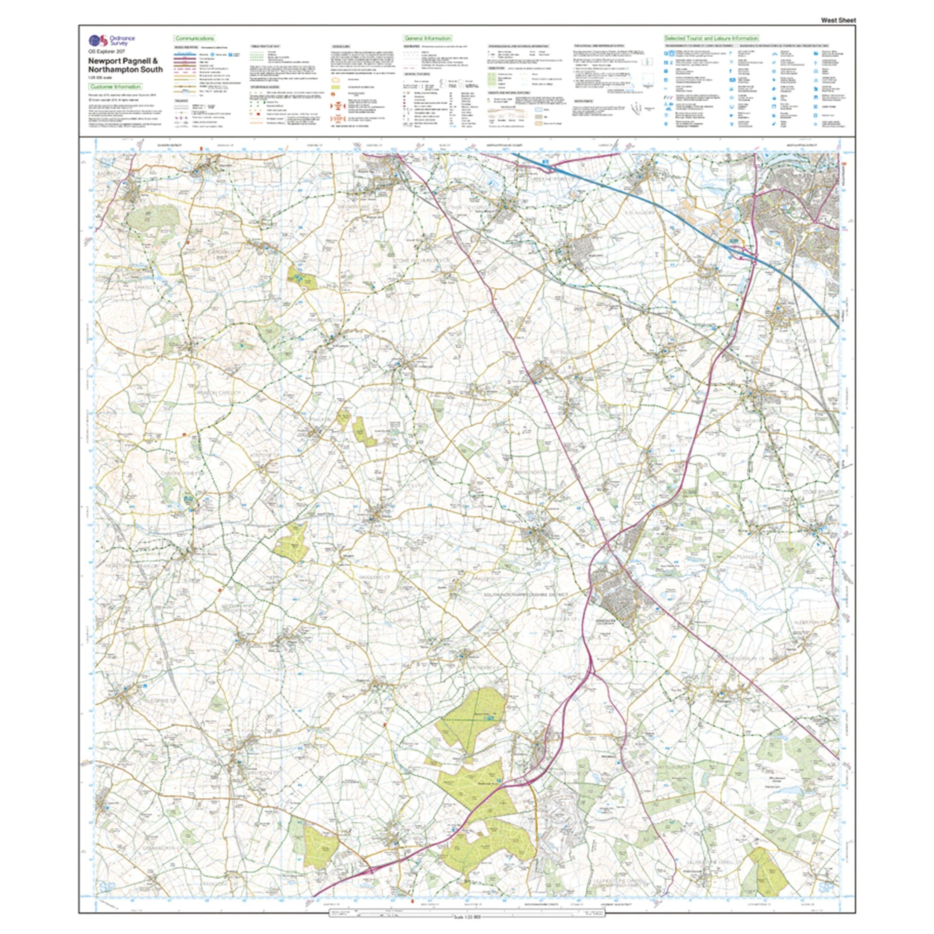 Explorer 207 Newport Pagnell & Northampton South Map With Digital Version - Image 4