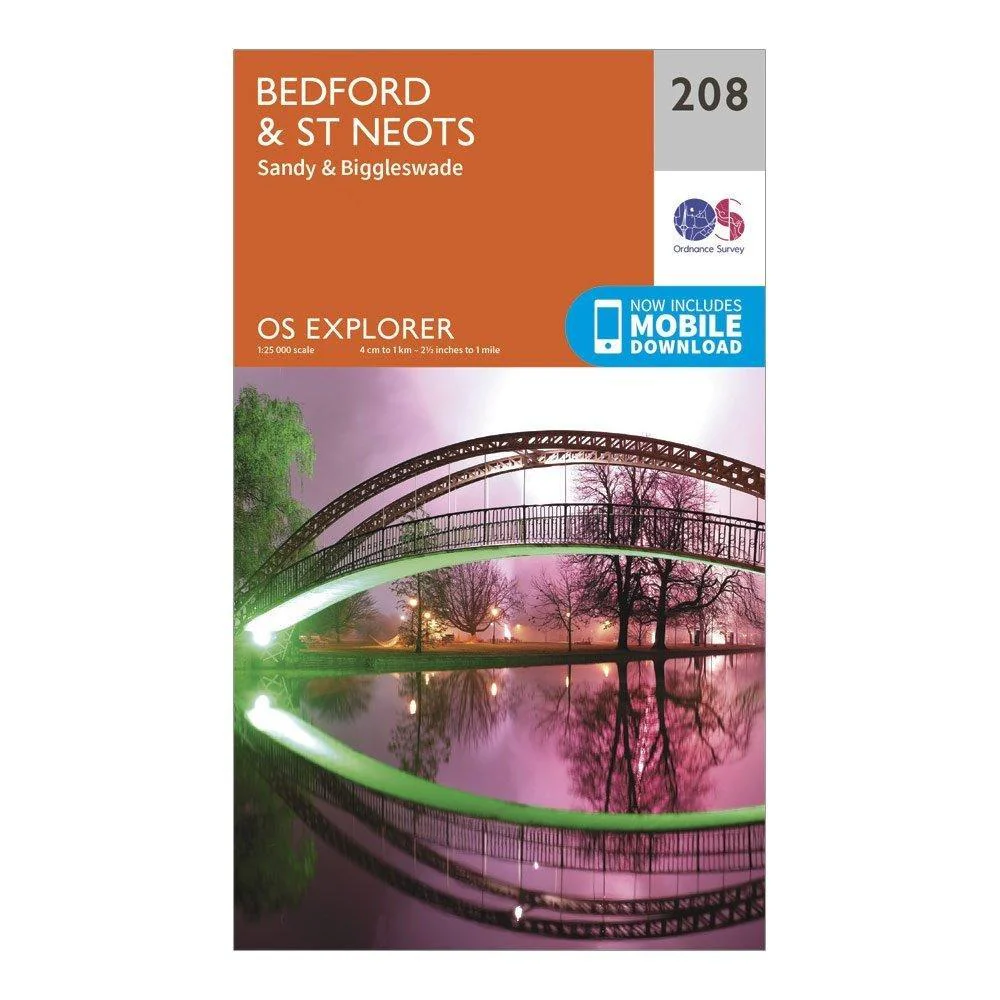 Explorer 208 Bedford, St Neots, Sandy & Biggleswade Map With Digital Version - Image 5