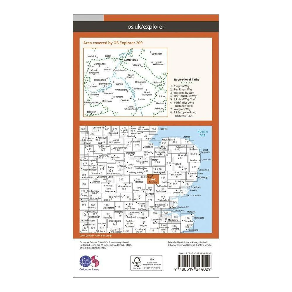 Explorer 209 Cambridge, Royston, Duxford & Linton Map With Digital Version - Image 2