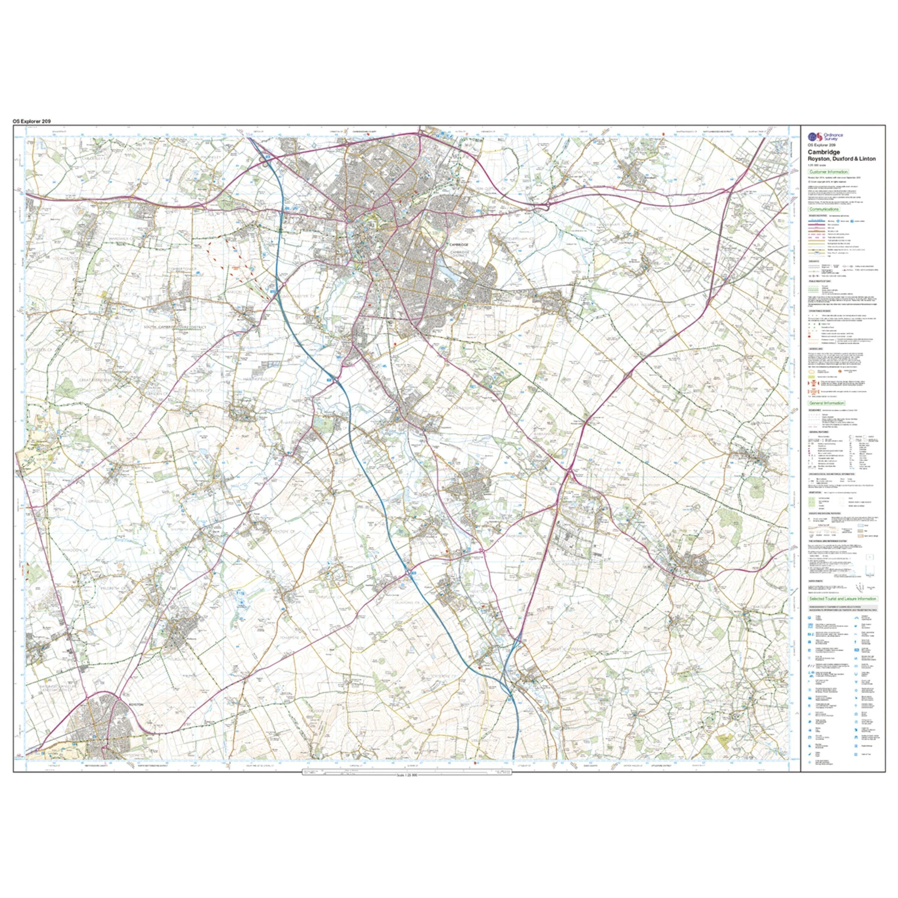 Explorer 209 Cambridge, Royston, Duxford & Linton Map With Digital Version - Image 3