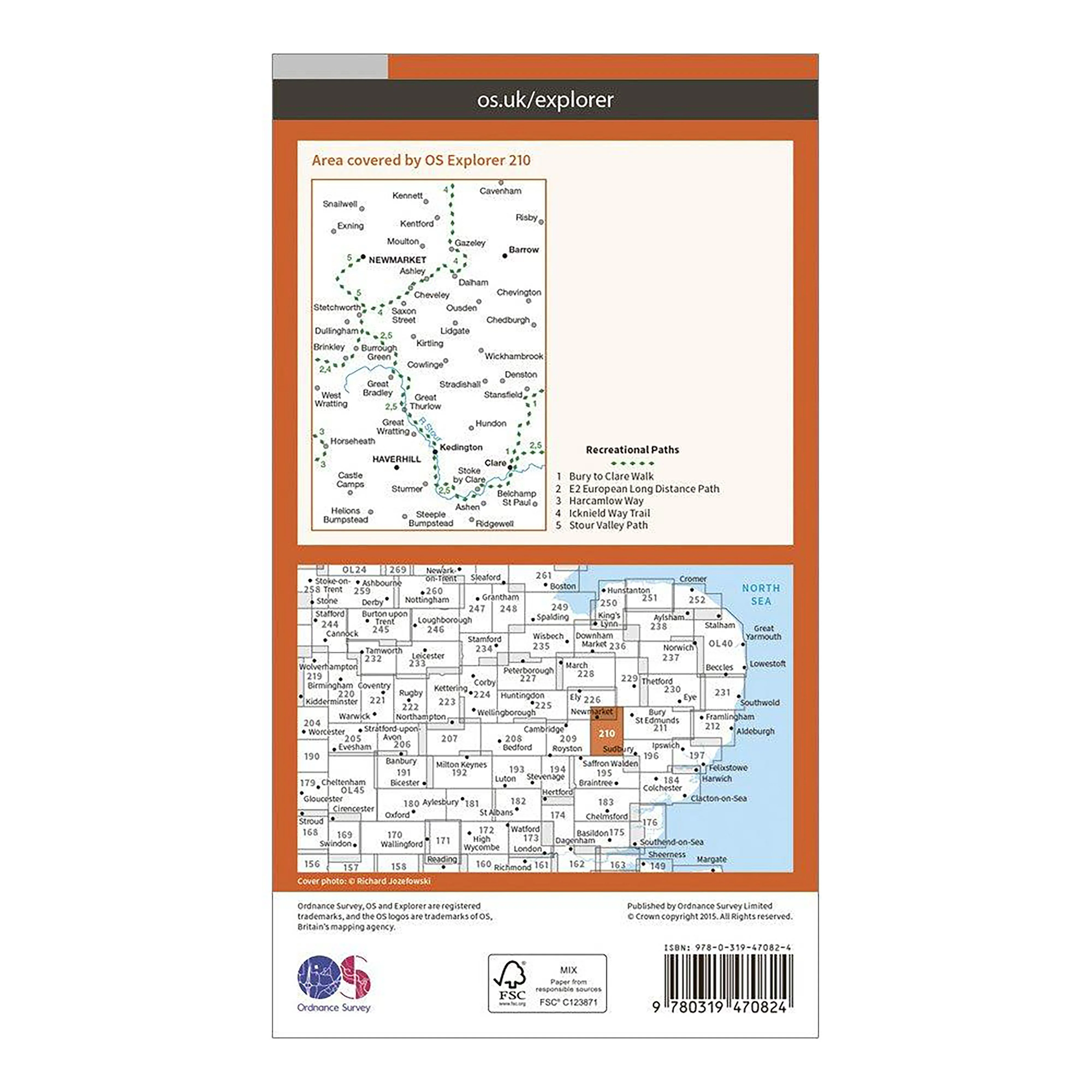 Explorer 210 Newmarket & Havehill, Barrow, Clare & Kedington Map With Digital Version - Image 2