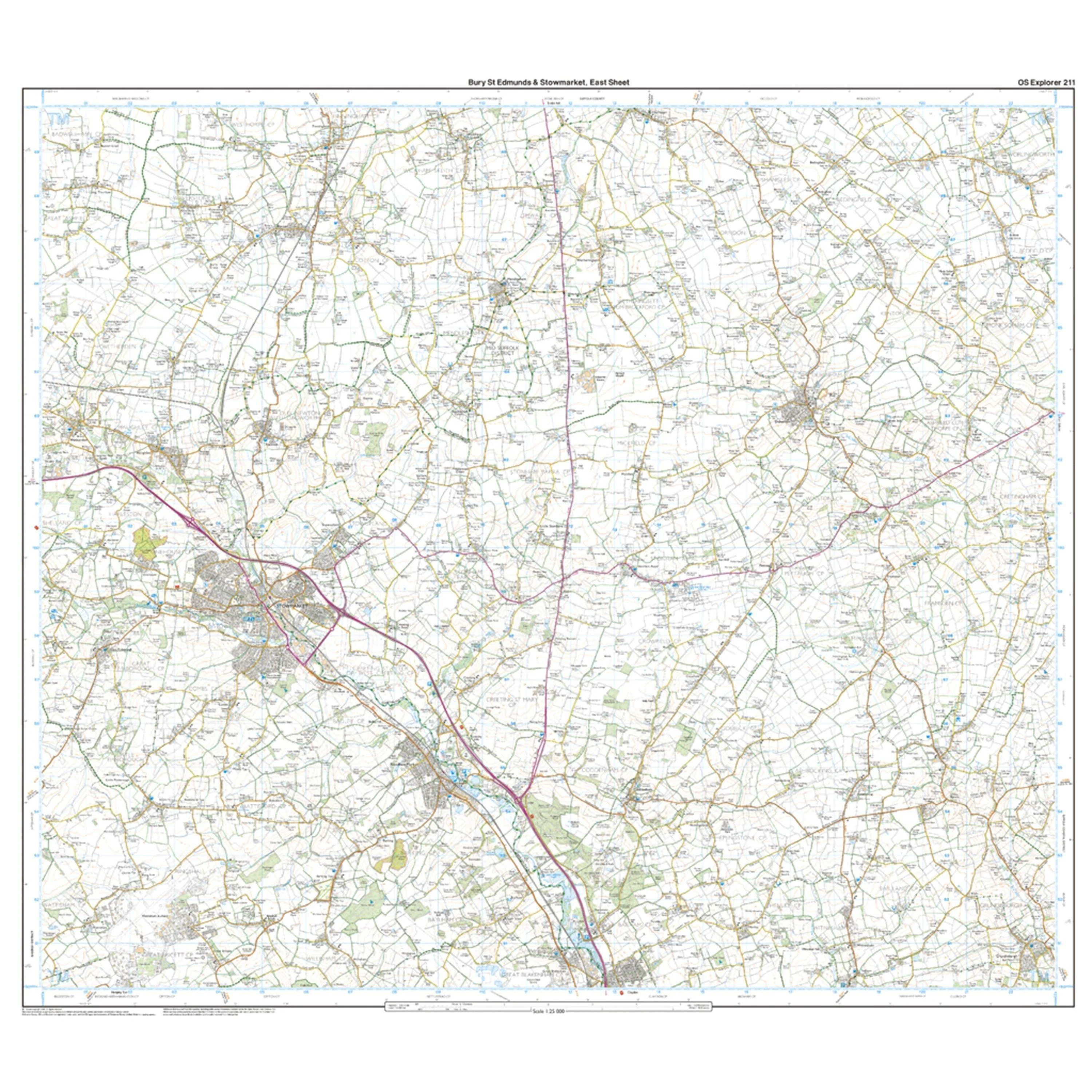 Explorer 211 Bury St Edmunds & Stowmarket Map With Digital Version - Image 3