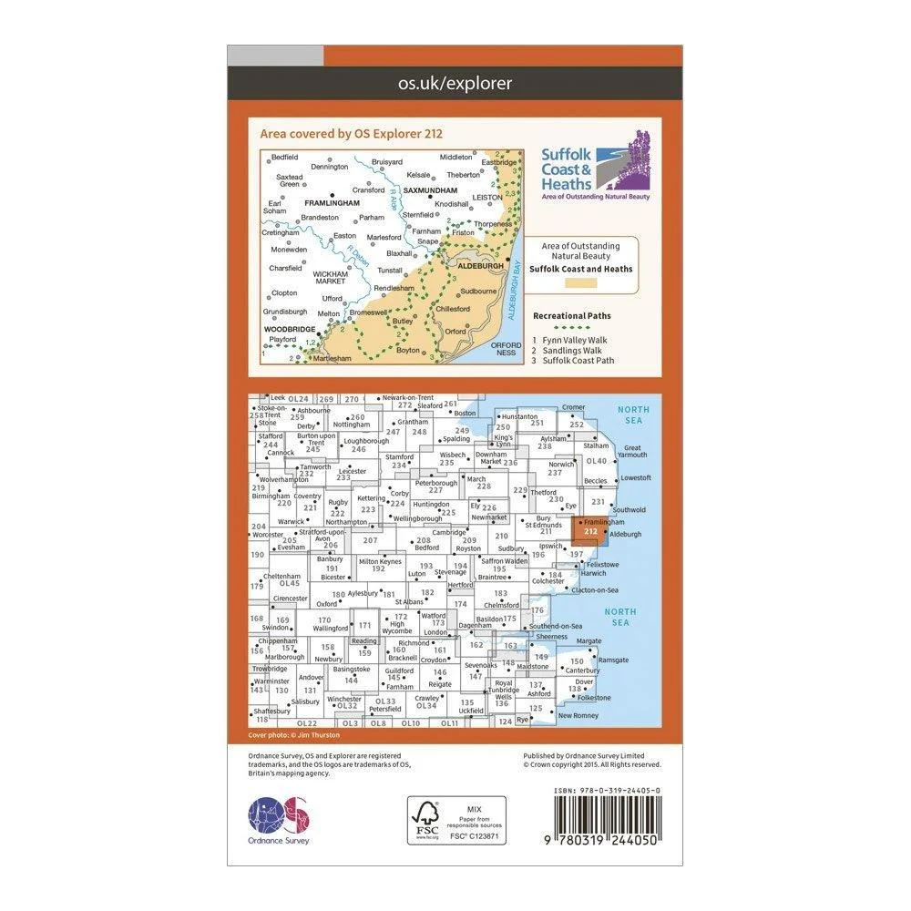 Explorer 212 Woodbridge & Saxmundham Map With Digital Version - Image 2