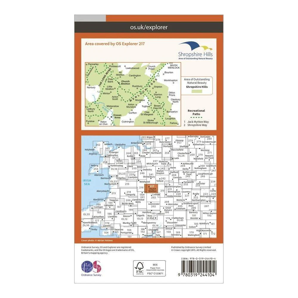 Explorer 217 The Long Mynd & Wenlock Edge Map With Digital Version - Image 2