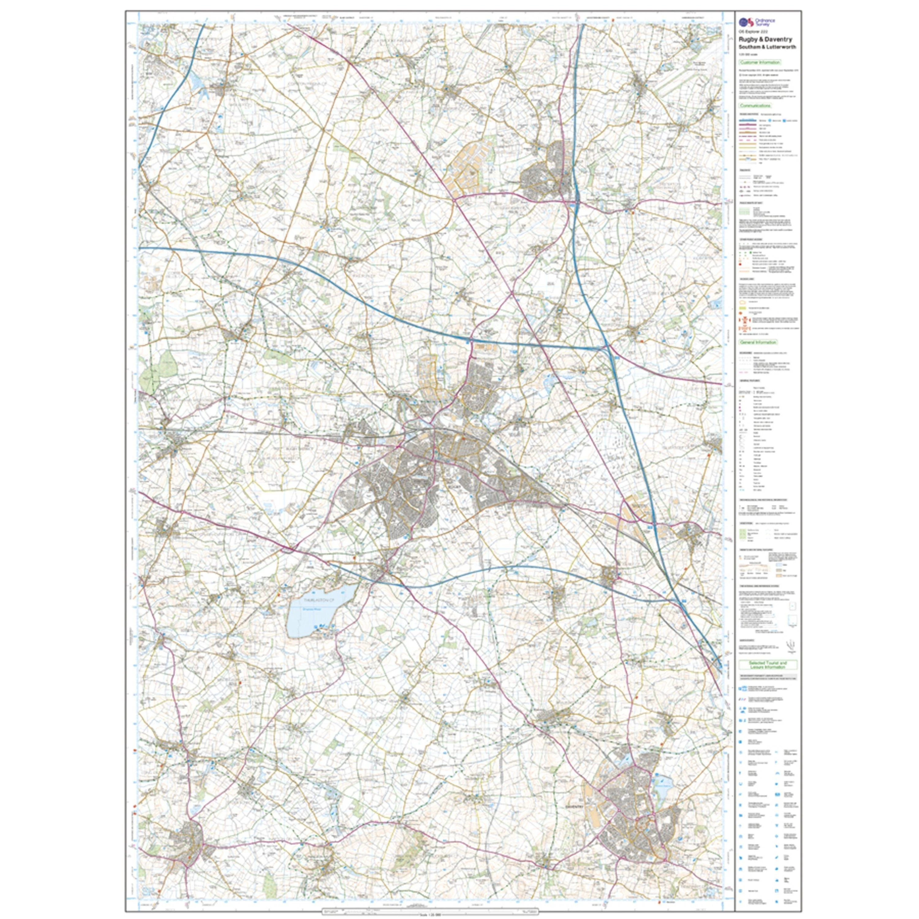 Explorer 222 Rugby, Daventry, Southam & Lutterworth Map With Digital Version - Image 3