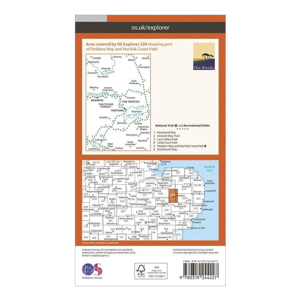 Explorer 229 Thetford Forest in the Brecks Map With Digital Version - Image 2