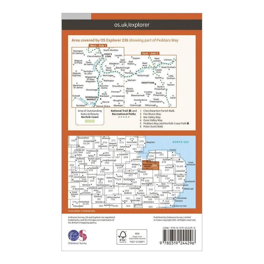 Explorer 236 King's Lynn, Downham Market & Swaffham Map With Digital Version - Image 2