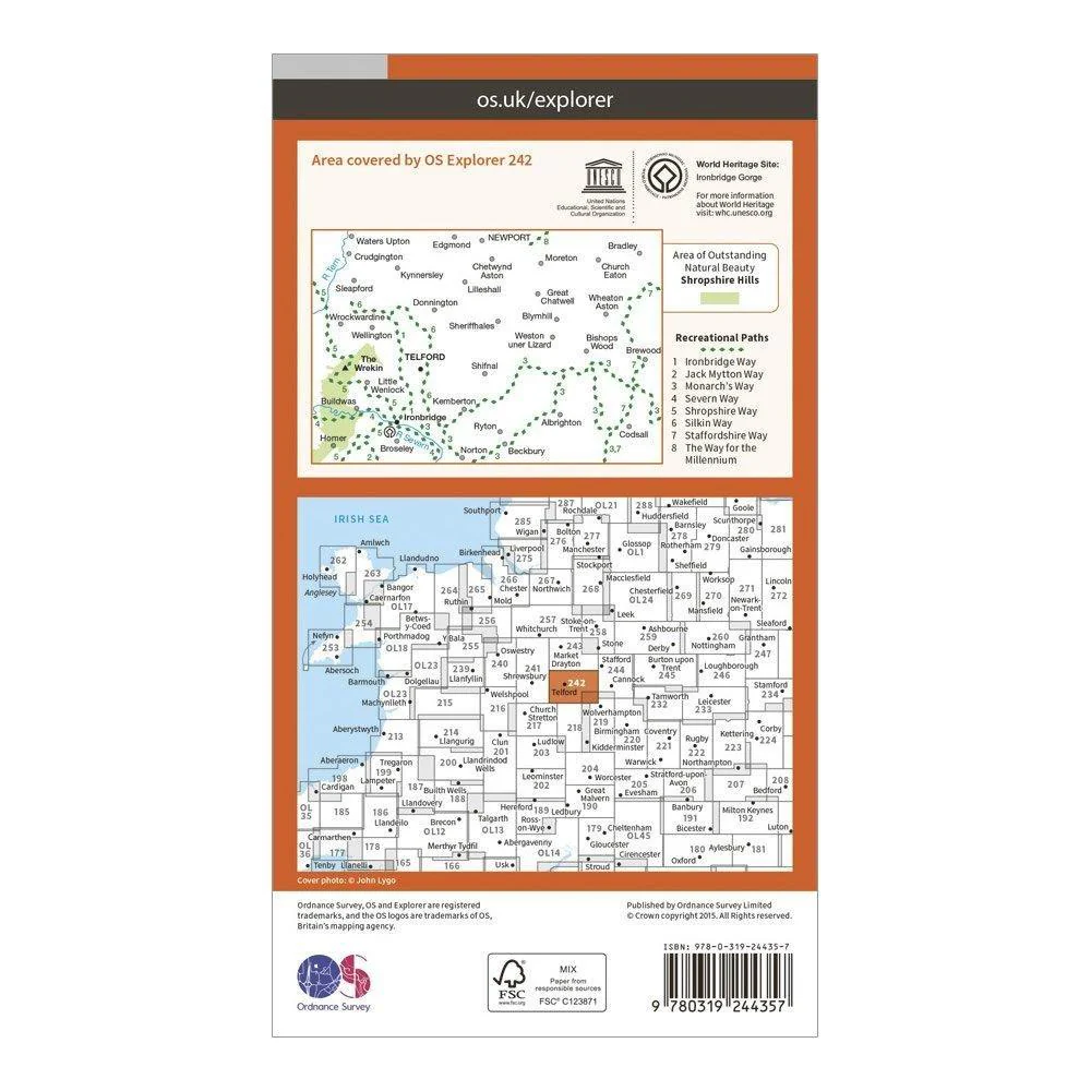 Explorer 242 Telford, Ironbridge & The Wrekin Map With Digital Version - Image 2