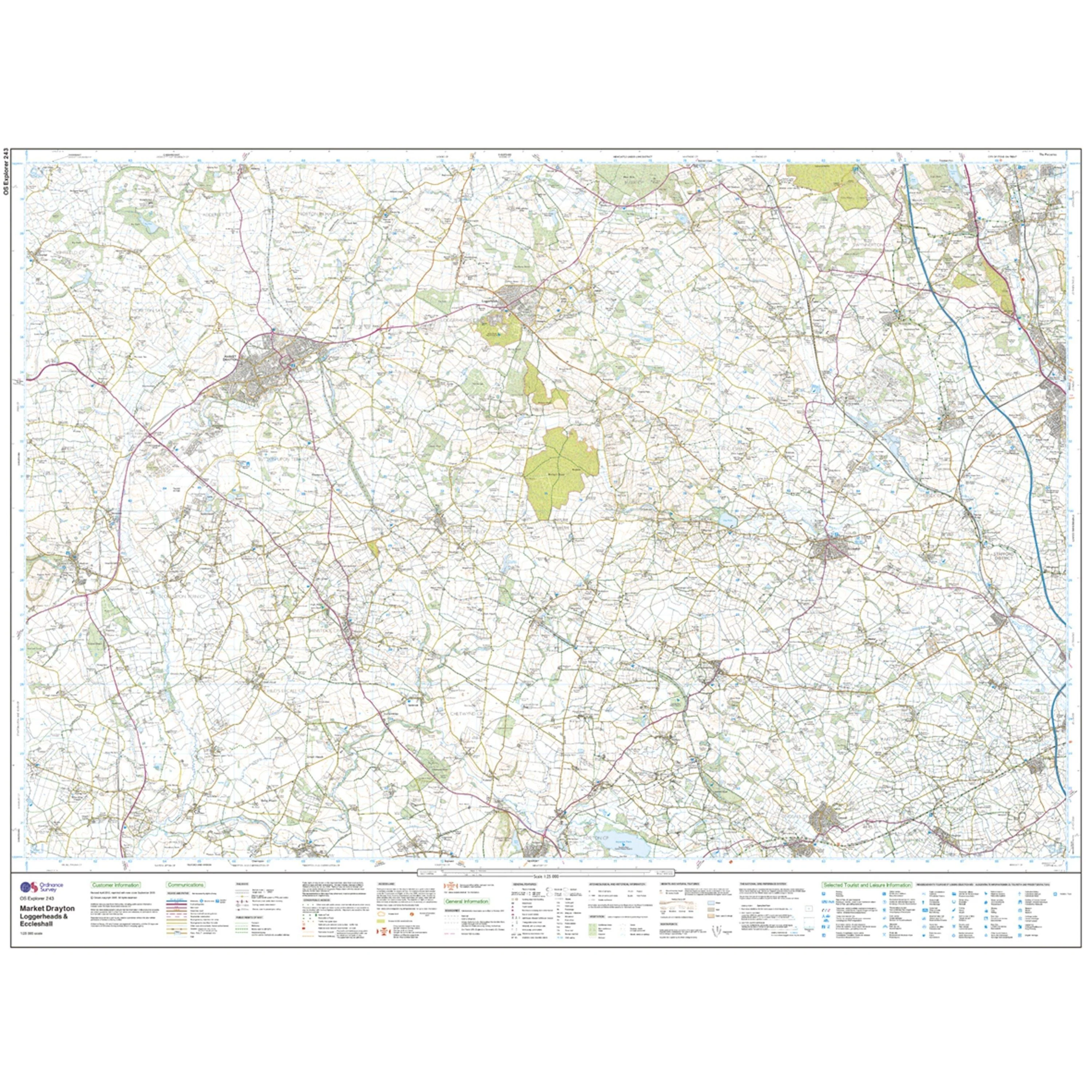 Explorer 243 Market Drayton Loggerheads  Eccleshall Map With Digital Version - Image 3