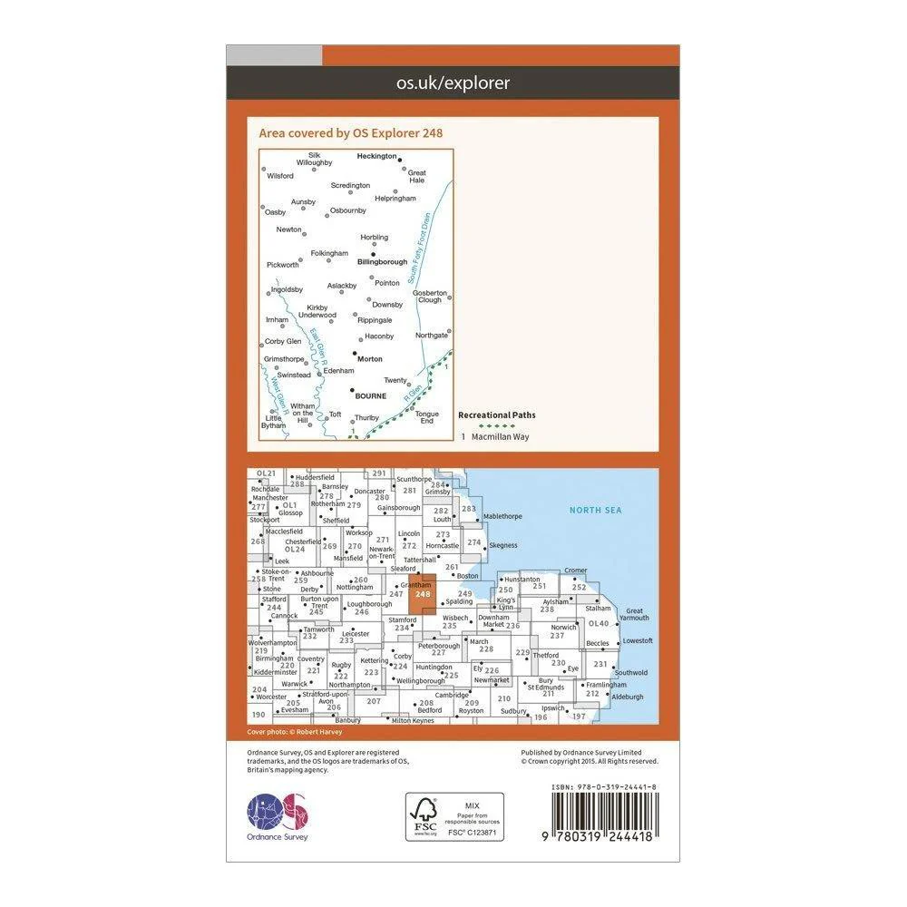 Explorer 248 Bourne & Heckington Map With Digital Version - Image 2
