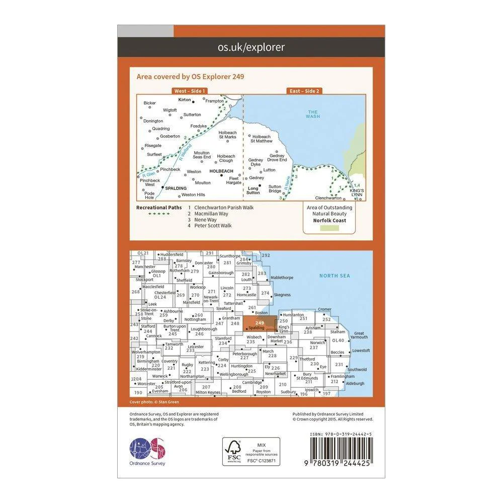 Explorer 249 Spalding & Holbeach Map With Digital Version - Image 2