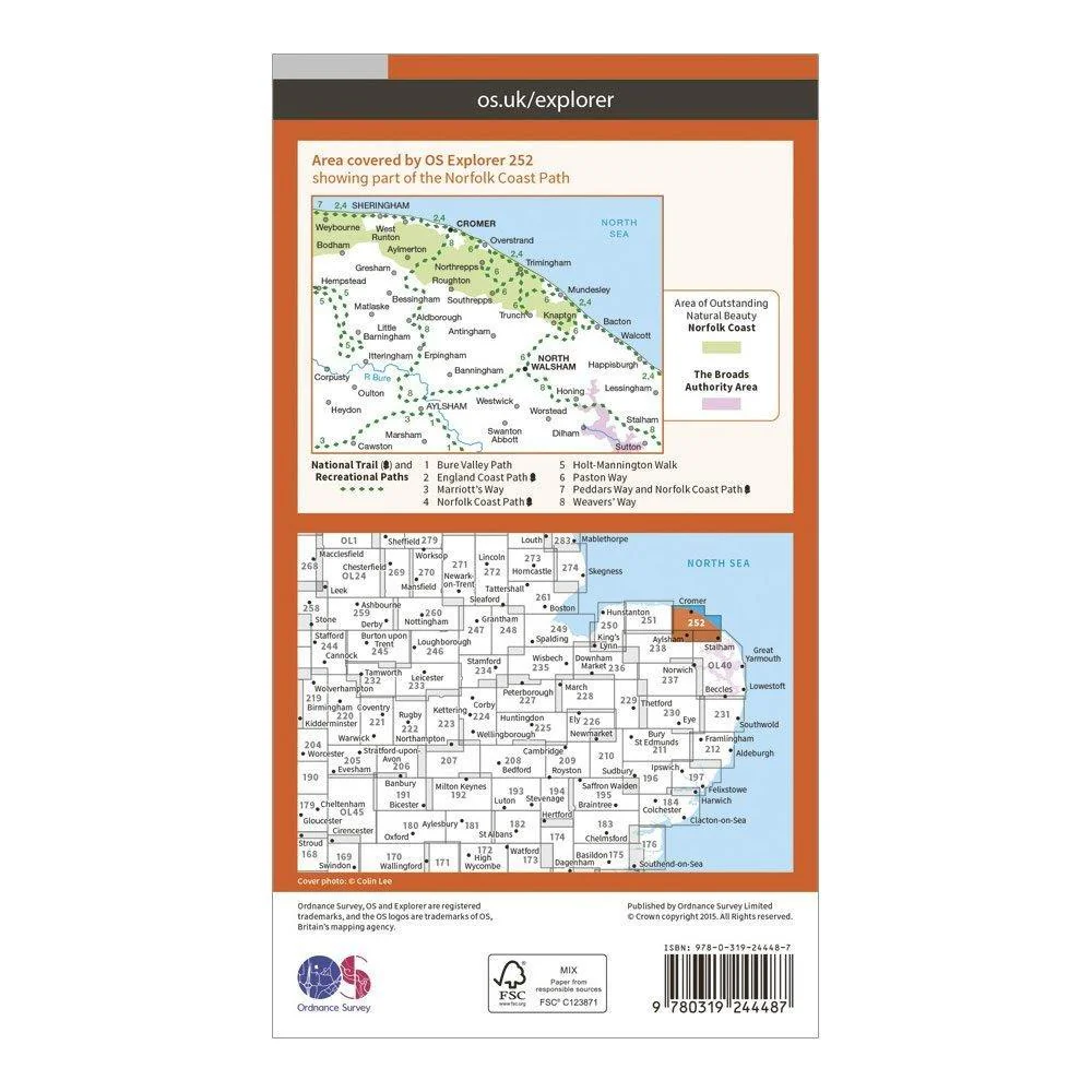 Explorer 252 Norfolk Coast East Map With Digital Version - Image 2