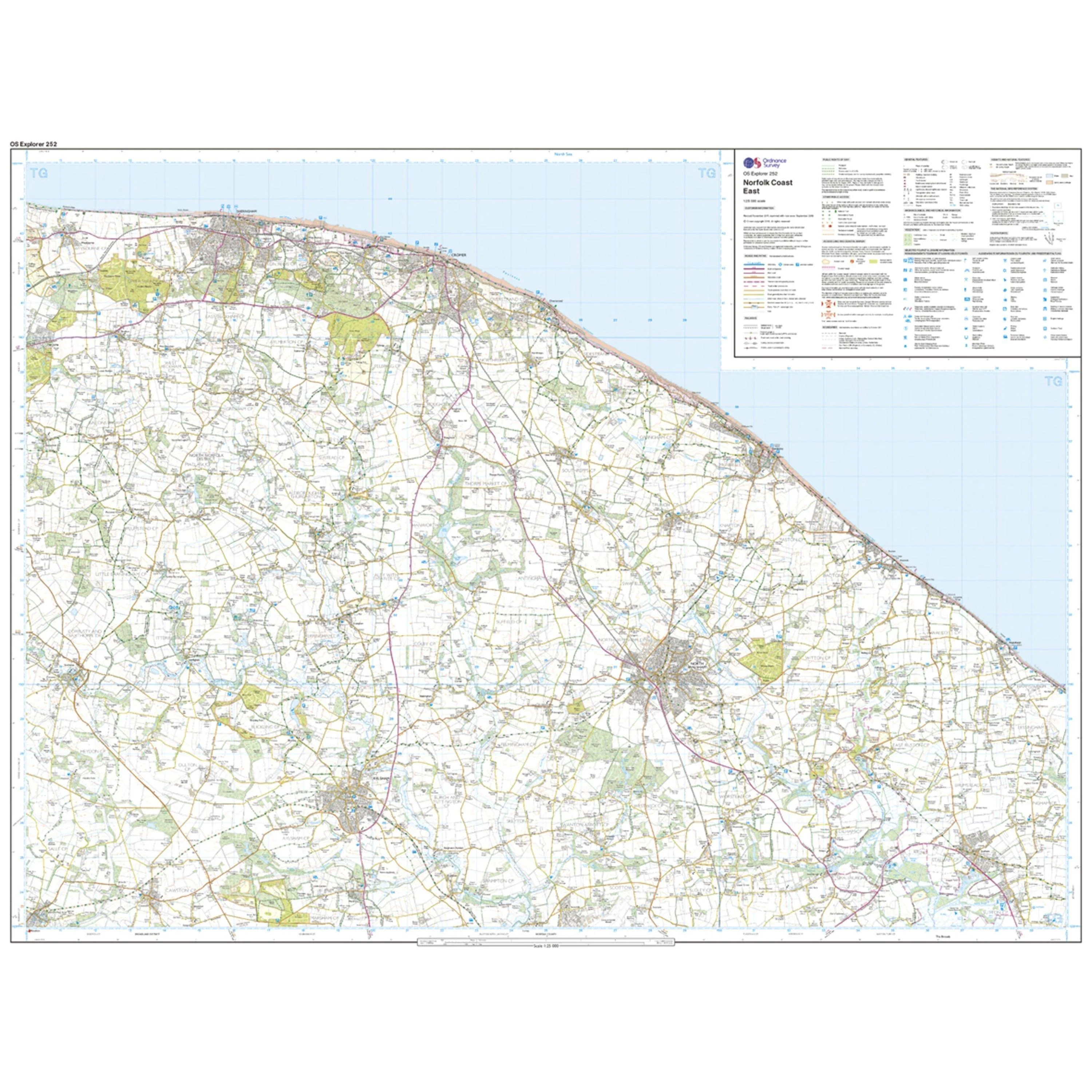 Explorer 252 Norfolk Coast East Map With Digital Version - Image 3