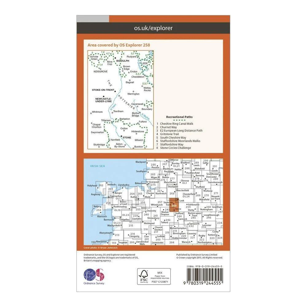 Explorer 258 Stoke-on-Trent & Newcastle-under-Lyme Map With Digital Version - Image 2