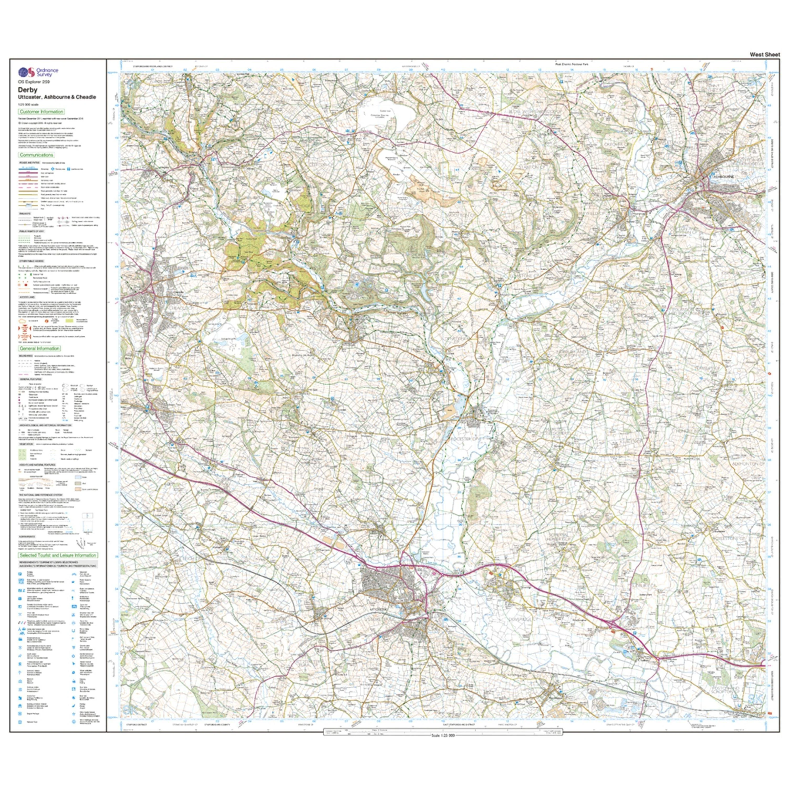 Explorer 259 Derby, Uttoxeter, Ashbourne & Cheadle Map With Digital Version - Image 4