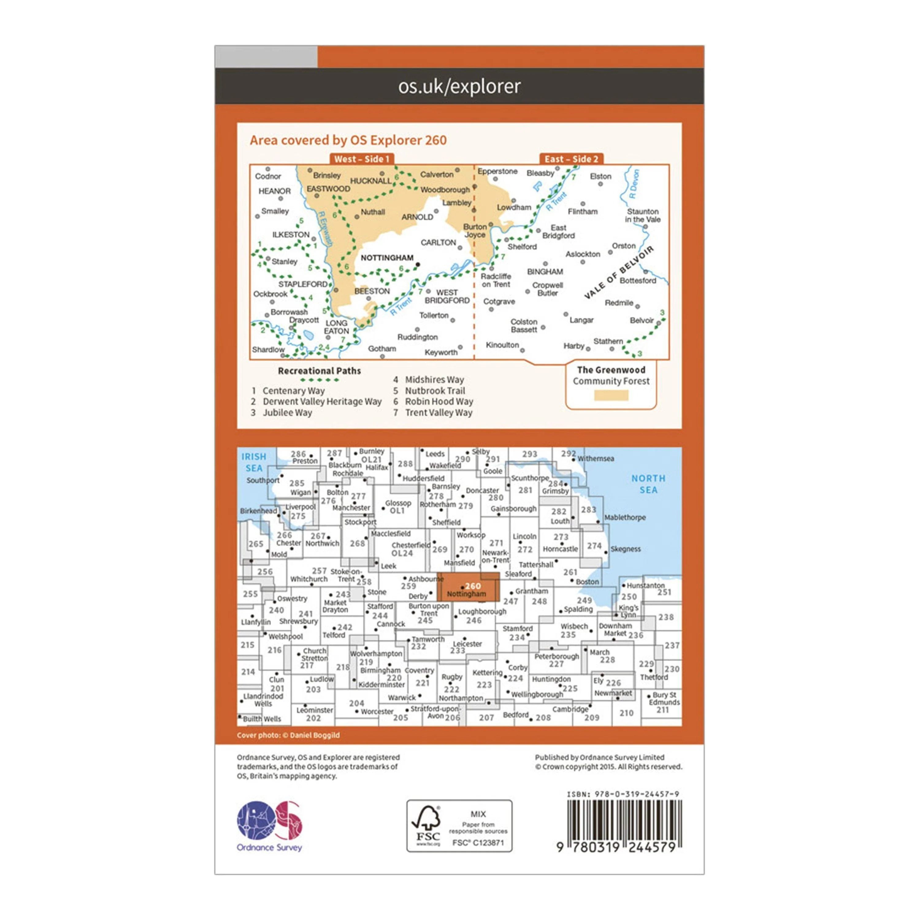 Explorer 260 Nottingham Map With Digital Version - Image 2