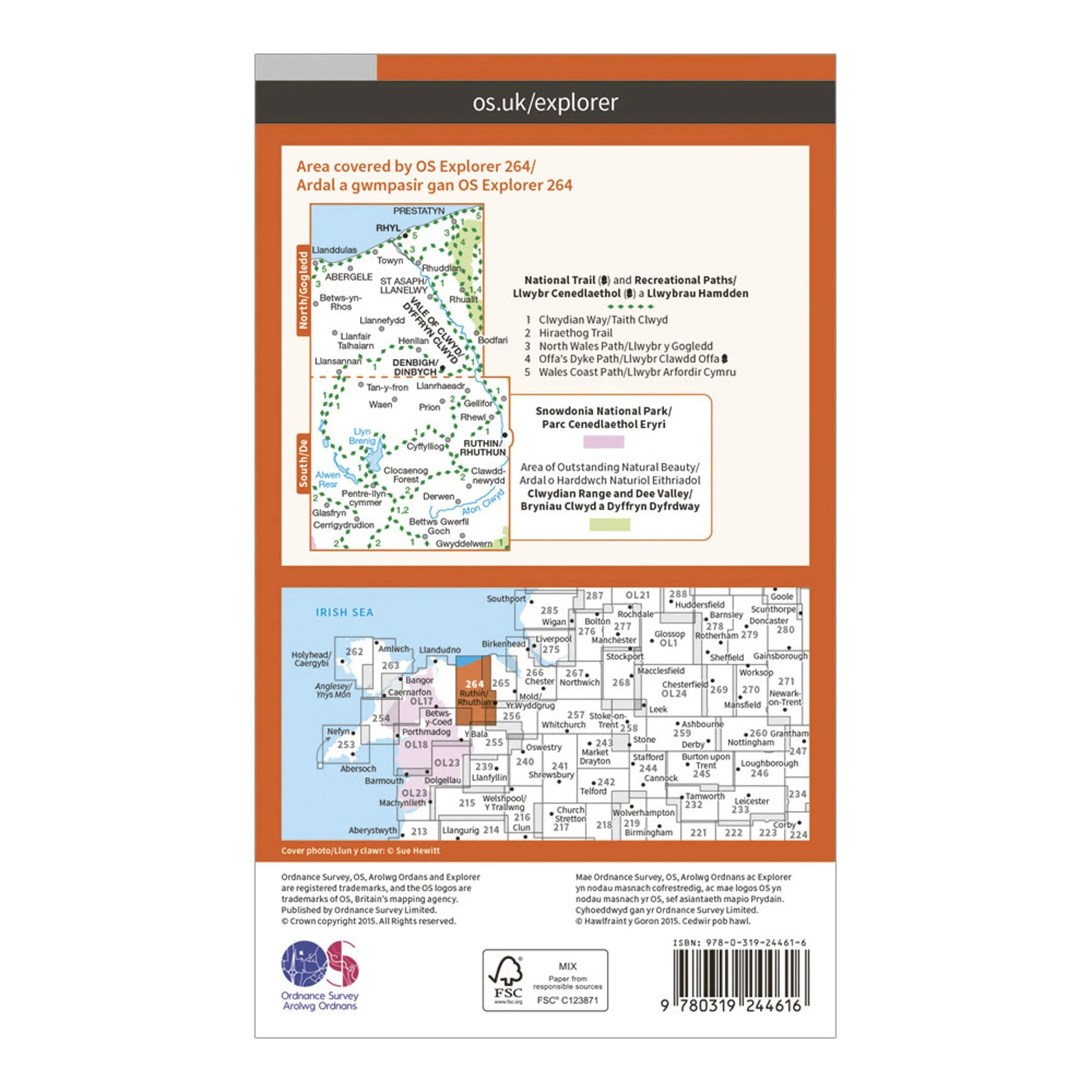 Explorer 264 Vale of Clwyd Rhyl Denbigh  Ruthin Map With Digital Version - Image 2