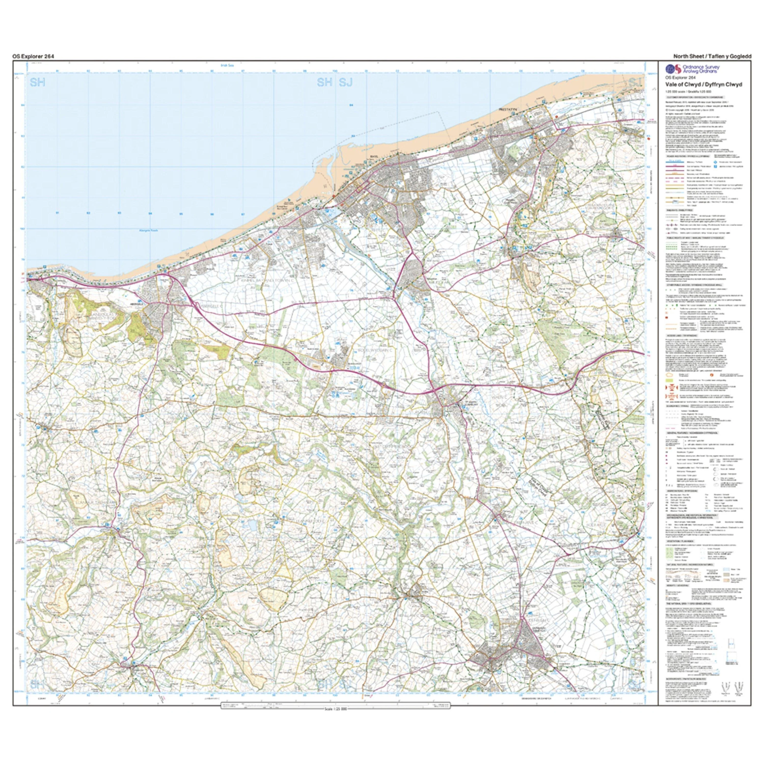 Explorer 264 Vale of Clwyd Rhyl Denbigh  Ruthin Map With Digital Version - Image 3