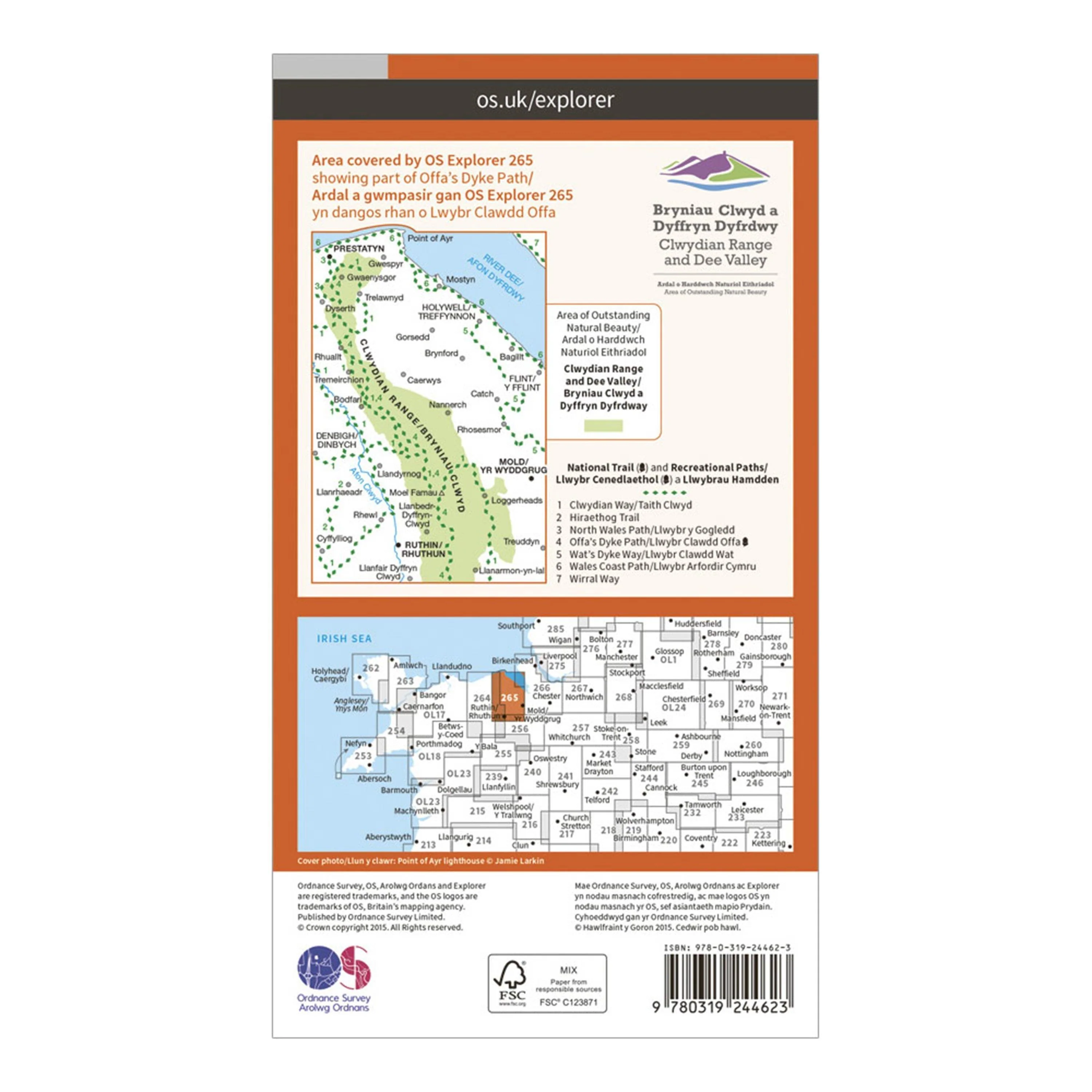 Explorer 265 Clwydian Range, Prestatyn, Mold & Ruthin Map With Digital Version - Image 2