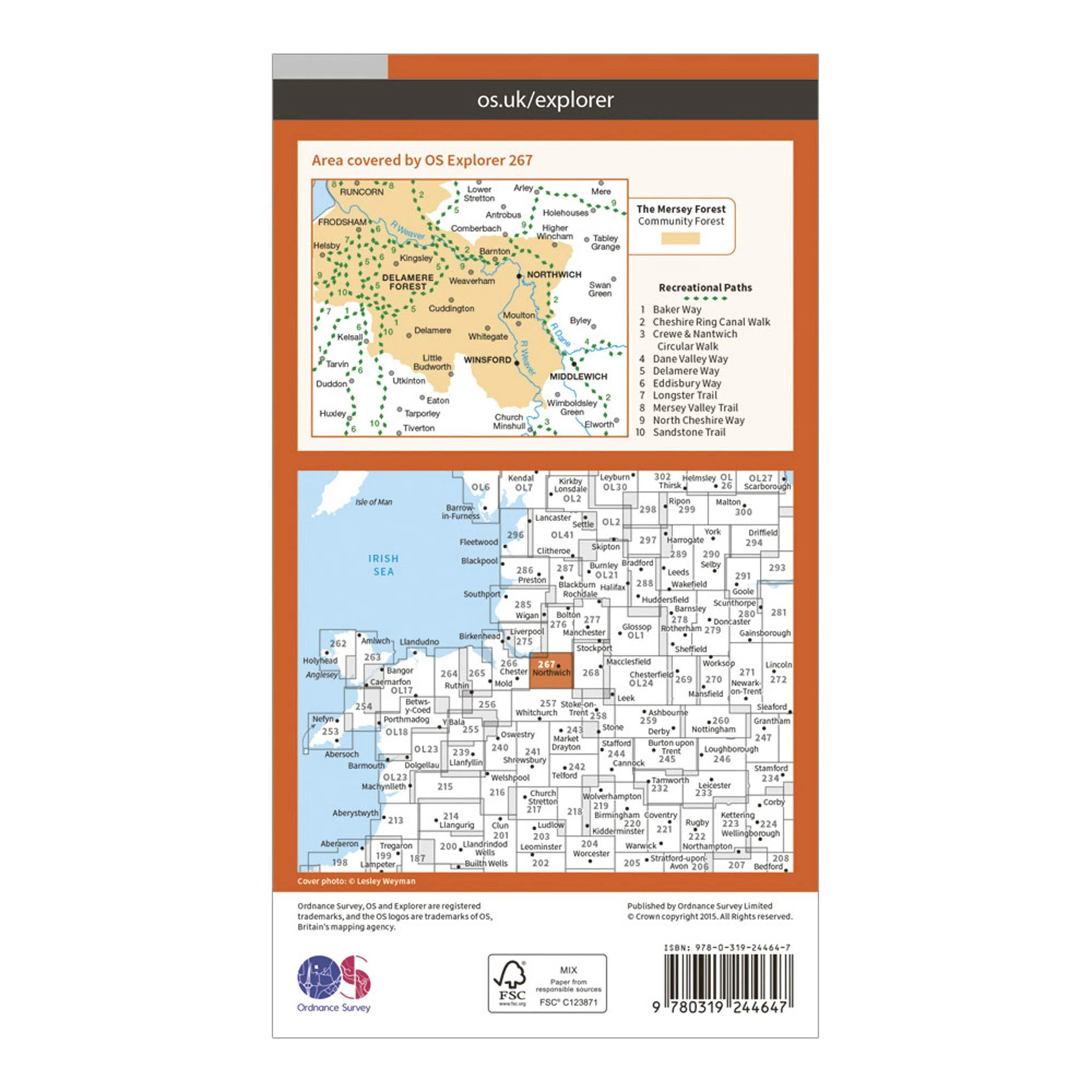Explorer 267 Northwich & Delamere Forest Map With Digital Version - Image 2