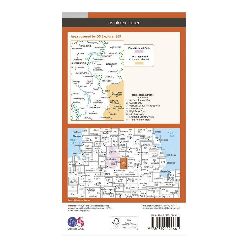 Explorer 269 Chesterfield & Alfreton Map With Digital Version - Image 2