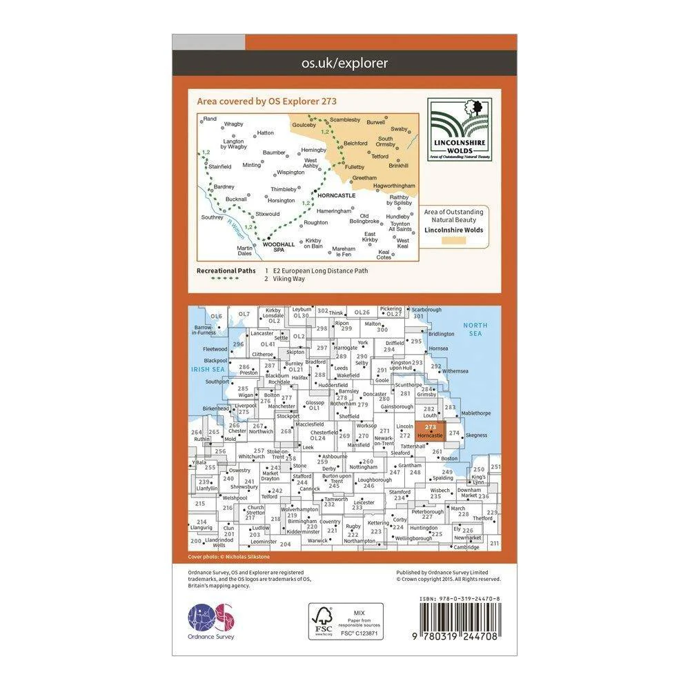 Explorer 273 Lincolnshire Wolds South Map With Digital Version - Image 2